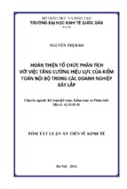 Hoàn thiện tổ chức phân tích với việc tăng cường hiệu lực của kiểm toán nội bộ trong cách doanh nghiệp xây lắp