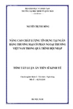 Nâng cao chất lượng tín dụng tại ngân hàng thương mại cổ phần ngoại thương việt nam trong quá trình hội nhập