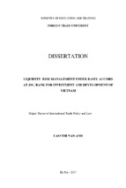 Liquidity risk management under basel accord at jsc, bank for investment and development of vietnam