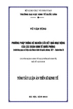 Phương pháp thống kê nghiên cứu kết quả hoạt động của các đoàn kinh tế quốc phòng