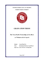 The trans pacific partnership and its effects on vietnam seafood exports