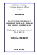 Quá trình chuyển dịch cơ cấu ngành kinh tế trong công nghiệp hóa, hiện đại hóa ở tỉnh ninh bình từ năm 1992 đến nay kinh nghiệp và giải pháp
