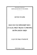 Luận án tiến sĩ báo cáo tài chính hợp nhất_ lý luận, thực trạng và phương hướng thực hiện