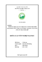 đánh giá hiệu quả của trạm xử lý nước thải sinh hoạt bằng công nghệ aao tại khu tập thể vàng danh công ty than uông bí