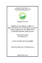 Nghiên cứu đặc điểm cấu trúc và khả năng tích lũy các bon rừng vầu đắng (indosasa angustata mc. clure) thuần loài tại huyện chợ đồn, tỉnh bắc kạn