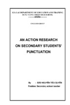 Skkn an action research on secondary students’ punctuation 