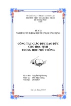 Skkn chủ nhiệm công tác giáo dục đạo đức cho học sinh trung học phổ thông 