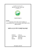 đánh giá chất lượng nước sinh hoạt và vệ sinh môi trường tại xã tân phong   huyện bình xuyên   tỉnh vĩnh phúc