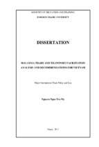Malaysia trade and transport facilitation analysis and recommendations for vietnam