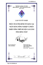 Luận văn phân tích tình hình tín dụng tại ngân hàng nông nghiệp và phát triển nông thôn huyện cao lãnh, tỉnh đồng tháp, luận văn tốt nghiệp đại học, thạc sĩ, đồ án,tiểu luận tốt nghiệp