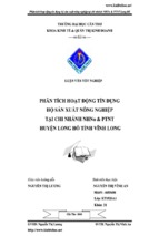 Luận văn phân tích hoạt động tín dụng hộ sản xuất nông nghiệp tại chi nhánh ngân hàng nông nghiệp và phát triển nông thôn huyện long hồ, tỉnh vĩnh long, luận văn tốt nghiệp đại học, thạc sĩ, đồ án,tiểu luận tốt nghiệp