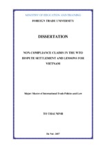 Non compliance claims in the wto dispute settlement and lessons for vietnam