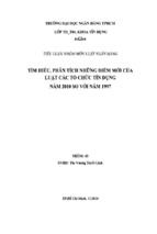 Tiểu luận tìm hiểu, phân tích những điểm mới của luật các tổ chức tín dụng năm 2010 so với năm 1997, luận văn tốt nghiệp đại học, thạc sĩ, đồ án,tiểu luận tốt nghiệp