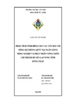 Luận văn phân tích tình hình cho vay vốn đối với nông hộ trồng quýt tại ngân hàng nông nghiệp và phát triển nông thôn chi nhánh huyện lai vung, tỉnh đồng tháp, luận văn tốt nghiệp đại học, thạc sĩ, đồ án,tiểu luận tốt nghiệp