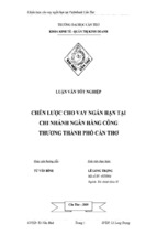 Luận văn chiến lược cho vay ngắn hạn tại chi nhánh ngân hàng công thương thành phố cần thơ, luận văn tốt nghiệp đại học, thạc sĩ, đồ án,tiểu luận tốt nghiệp