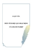 Luận văn phân tích hiệu quả hoạt động của doanh nghiệp, luận văn tốt nghiệp đại học, thạc sĩ, đồ án,tiểu luận tốt nghiệp