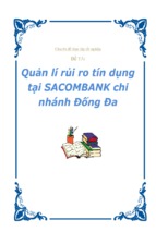 đề tài quản lí rủi ro tín dụng tại sacombank chi nhánh đống đa, luận văn tốt nghiệp đại học, thạc sĩ, đồ án,tiểu luận tốt nghiệp