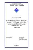 Luận văn phân tích hoạt động tín dụng tại ngân hàng phát triển nhà đồng bằng sông cửu long chi nhánh sađéc 2004 2006, luận văn tốt nghiệp đại học, thạc sĩ, đồ án,tiểu luận tốt nghiệp