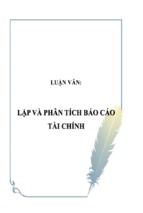 đề tài lập và phân tích báo cáo tài chính, luận văn tốt nghiệp đại học, thạc sĩ, đồ án,tiểu luận tốt nghiệp