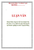 Luận văn hoàn thiện công tác kế toán doanh thu tiêu thụ và xác định kết qủa kinh doanh tại doanh nghiệp tư nhân nguyệt hằng, luận văn tốt nghiệp đại học, thạc sĩ, đồ án,tiểu luận tốt nghiệp