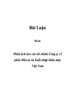 đề tài phân tích báo cáo tài chính công ty cổ phần đầu tư và xuất nhập khẩu máy việt nam, luận văn tốt nghiệp đại học, thạc sĩ, đồ án,tiểu luận tốt nghiệp