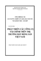 Phát triển các công cụ tài chính trên thị trường bất động sản việt nam, luận văn tốt nghiệp đại học, thạc sĩ, đồ án,tiểu luận tốt nghiệp