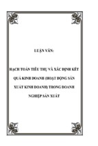 Luận văn hạch toán tiêu thụ và xác định kết quả kinh doanh (hoạt động sản xuất kinh doanh) trong doanh nghiệp sản xuất, luận văn tốt nghiệp đại học, thạc sĩ, đồ án,tiểu luận tốt nghiệp