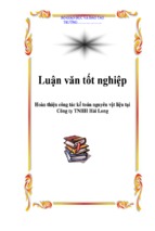 Luận văn hoàn thiện công tác kế toán nguyên vật liệu tại công ty tnhh hải long, luận văn tốt nghiệp đại học, thạc sĩ, đồ án,tiểu luận tốt nghiệp