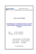 Khóa luận giải pháp quản lý rủi ro tín dụng tại ngân hàng thương mại cổ phần sài gòn công thương, luận văn tốt nghiệp đại học, thạc sĩ, đồ án,tiểu luận tốt nghiệp