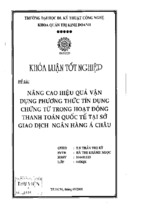 Khóa luận nâng cao hiệu quả vận dụng phương thức tín dụng chứng từ trong hoạt động thanh toán quốc tế tại sở giao dịch ngân hàng á châu, luận văn tốt nghiệp đại học, thạc sĩ, đồ án,tiểu luận tốt nghiệp