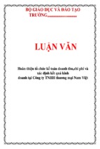 Luận văn hoàn thiện tổ chức kế toán doanh thu,chi phí và xác định kết quả kinh doanh tại công ty tnhh thương mại nam việt, luận văn tốt nghiệp đại học, thạc sĩ, đồ án,tiểu luận tốt nghiệp