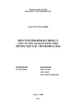 Luận văn phân tích tình hình huy động và cho vay vốn tại ngân hàng công thương việt nam chi nhánh cà mau, luận văn tốt nghiệp đại học, thạc sĩ, đồ án,tiểu luận tốt nghiệp