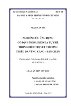 Nghiên cứu ứng dụng cố định ngoài kéo da tự chế trong điều trị vết thương thiếu da vùng cẳng – bàn chân