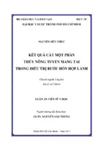 Kết quả cắt một phần thùy nông tuyến mang tai trong điều trị bướu hỗn hợp lành