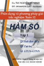 Phân dạng và phương pháp giải trắc nghiệm Toán 12 phần hàm số tập 1