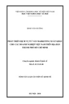 Phát triển dịch vụ tư vấn marketing xuất khẩu cho các doanh nghiệp việt nam trên địa bàn thành phố hồ chí minh