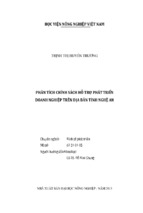 Phân tích chính sách hỗ trợ phát triển  doanh nghiệp trên địa bàn tỉnh nghệ an