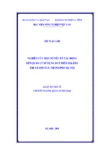 Nghiên cứu một sốyếu tốtác động  đến quản lý sửdụng đất trên địa bàn  thị xã sơn tây, thành phố hà nội