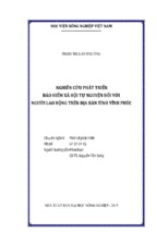 Nghiên cứu phát triển  bảo hiểm xã hội tự nguyện đối với  người lao động trên địa bàn tỉnh vĩnh phúc
