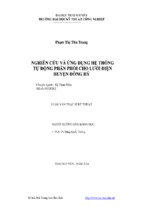 Nghiên cứu và ứng dụng hệ thống tự động phân phối cho lưới điện huyện đồng hỷ