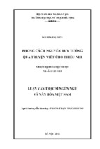 Phong cách nguyễn huy tưởng qua truyện viết cho thiếu nhi