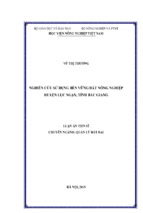 Nghiên cứu sử dụng bền vững đất nông nghiệp  huyện lục ngạn, tỉnh bắc giang