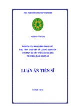 Nghiên cứu khảnăng sản xuất,  đặc tính chịu hạn và lượng đạm bón cho một sốcây thức ăn gia súc  tại nghĩa đàn, nghệan