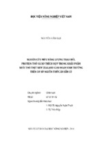 Nghiên cứu mức năng lượng trao đổi,  protein thô và xơ thích hợp trong khẩu phần  nuôi thỏ thịt new zealand giai đoạn sinh trưởng  trên cơ sở nguồn thức ăn sẵn có
