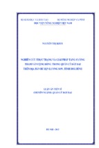 Nghiên cứu thực trạng và giải pháp tăng cường  tham vấn cộng đồng trong quản lý đất đai  trên địa bàn huyện lương sơn, tỉnh hoà bình