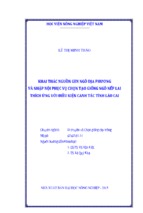 Khai thác nguồn gen ngô địa phương  và nhập nội phục vụ chọn tạo giống ngô nếp lai  thích ứng với điều kiện canh tác tỉnh lào cai