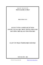 Quản lý nâng cao hiệu quả sử dụng phương tiện dạy học trong trường thpt trên địa bàn tỉnh vĩnh phúc