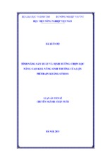 Tính năng sản xuất và định hướng chọn lọc  nâng cao khảnăng sinh trưởng của lợn  piétrain kháng stress