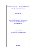 Quản lý hoạt động xuất khẩu lao động  tại các doanh nghiệp trên địa bàn  thành phố hà nội