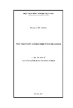 Phát triển chăn nuôi lợn thịt ở tỉnh thanh hoá